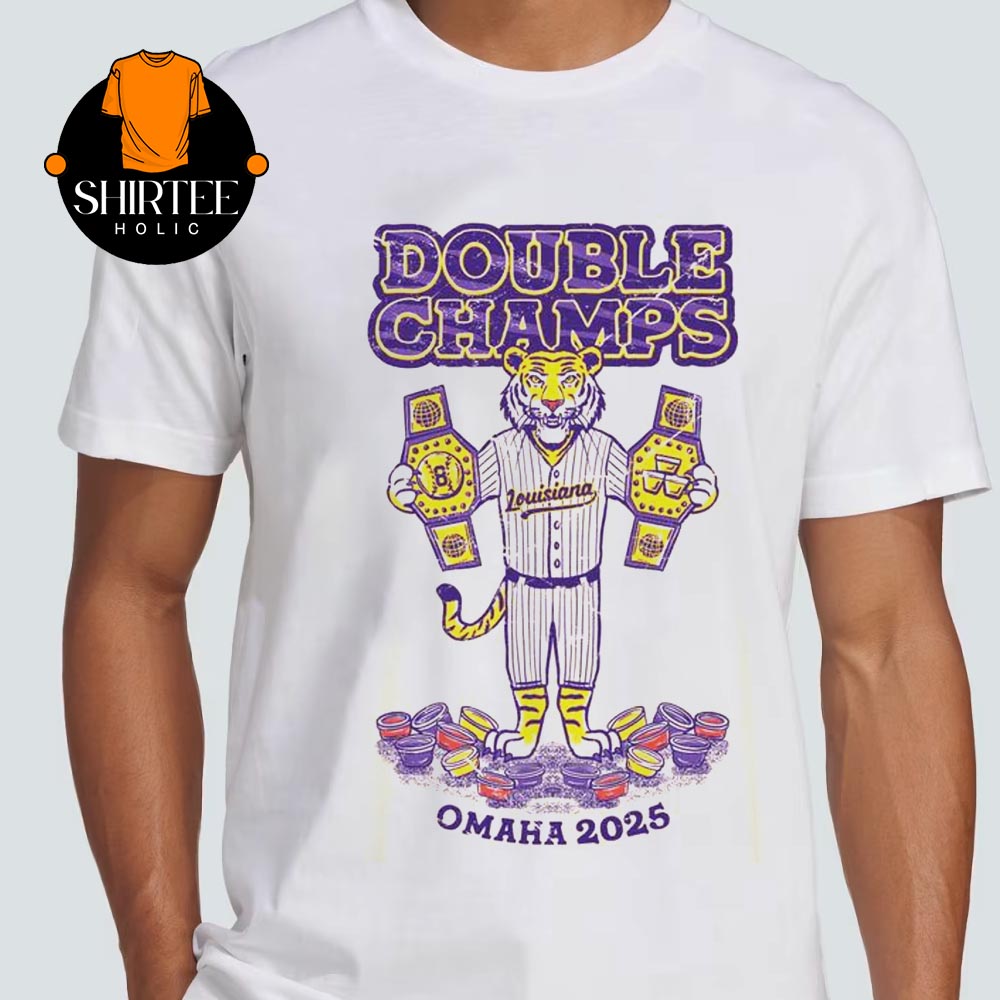 LSU Tigers Baseball National Champions NCAA 2025 Omaha Double Champs Unisex T-Shirt LSU Tigers Baseball National Champions NCAA 2025 Omaha Double Champs Unisex T-Shirt