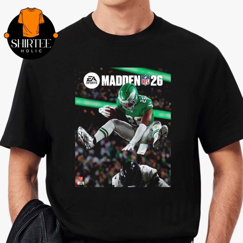 Madden NFL 26 Cover Saquon Barkley Reverse Hurdle Philadelphia Eagles Unisex T Shirt Hoodie Sweater