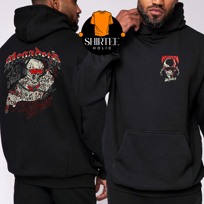 Megadeth 40th Years Anniversary Of Metal Katana Vic Two Sided Hoodie Megadeth 40th Years Anniversary Of Metal Katana Vic Two Sided Hoodie