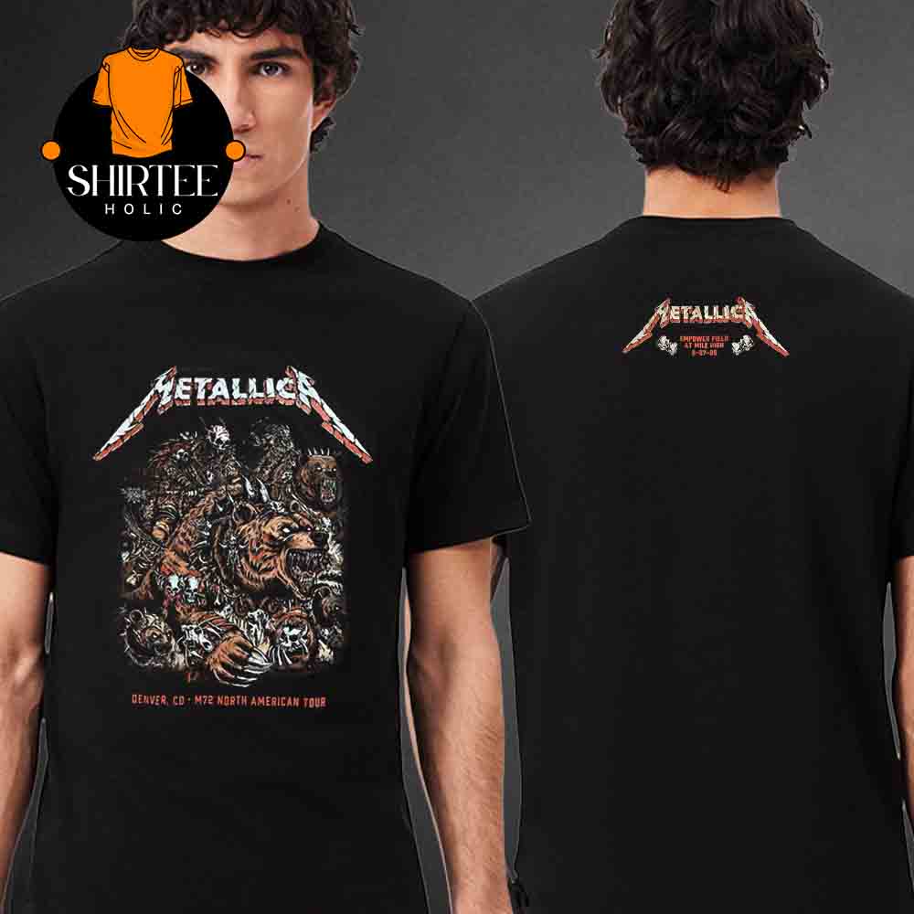 Metallica Denver 2025 Night 1 Empower Field CO On June 27th Two Sided T-Shirt Metallica Denver 2025 Night 1 Empower Field CO On June 27th Two Sided T-Shirt