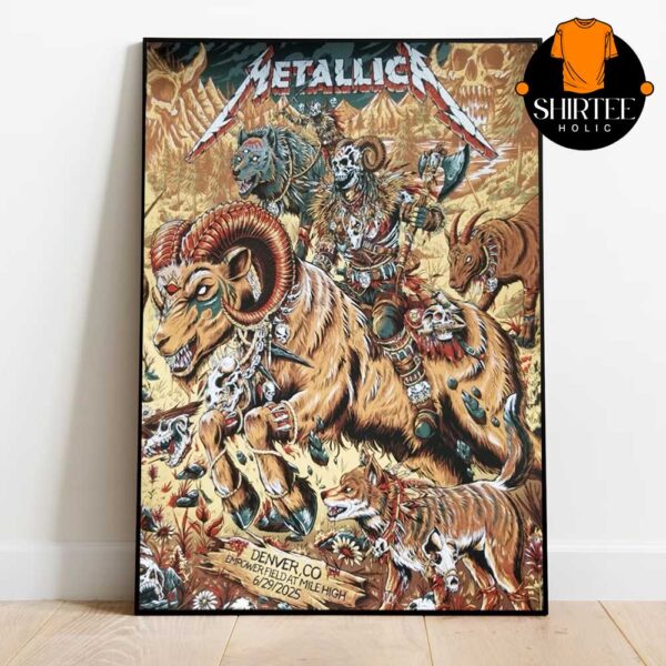 Metallica Denver 2025 Night 2 Empower Field CO On June 29th Home Decor Poster Canvas