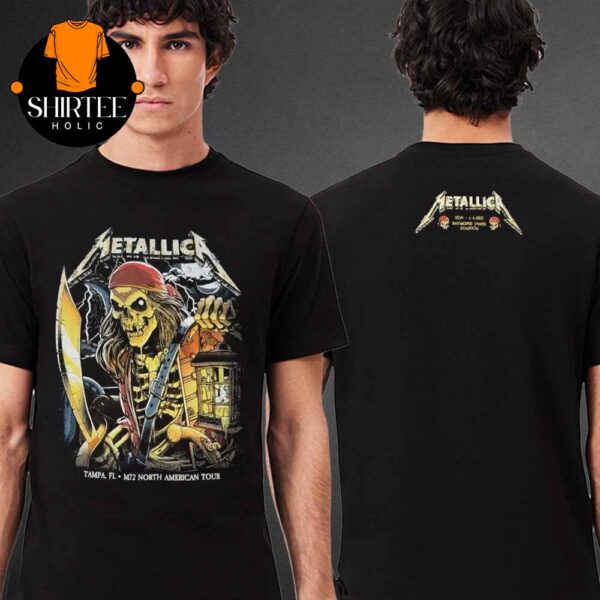 Metallica Tampa 2025 Day 2 Raymond James Stadium FL M72 North American Tour June 8th Two Sided T-Shirt