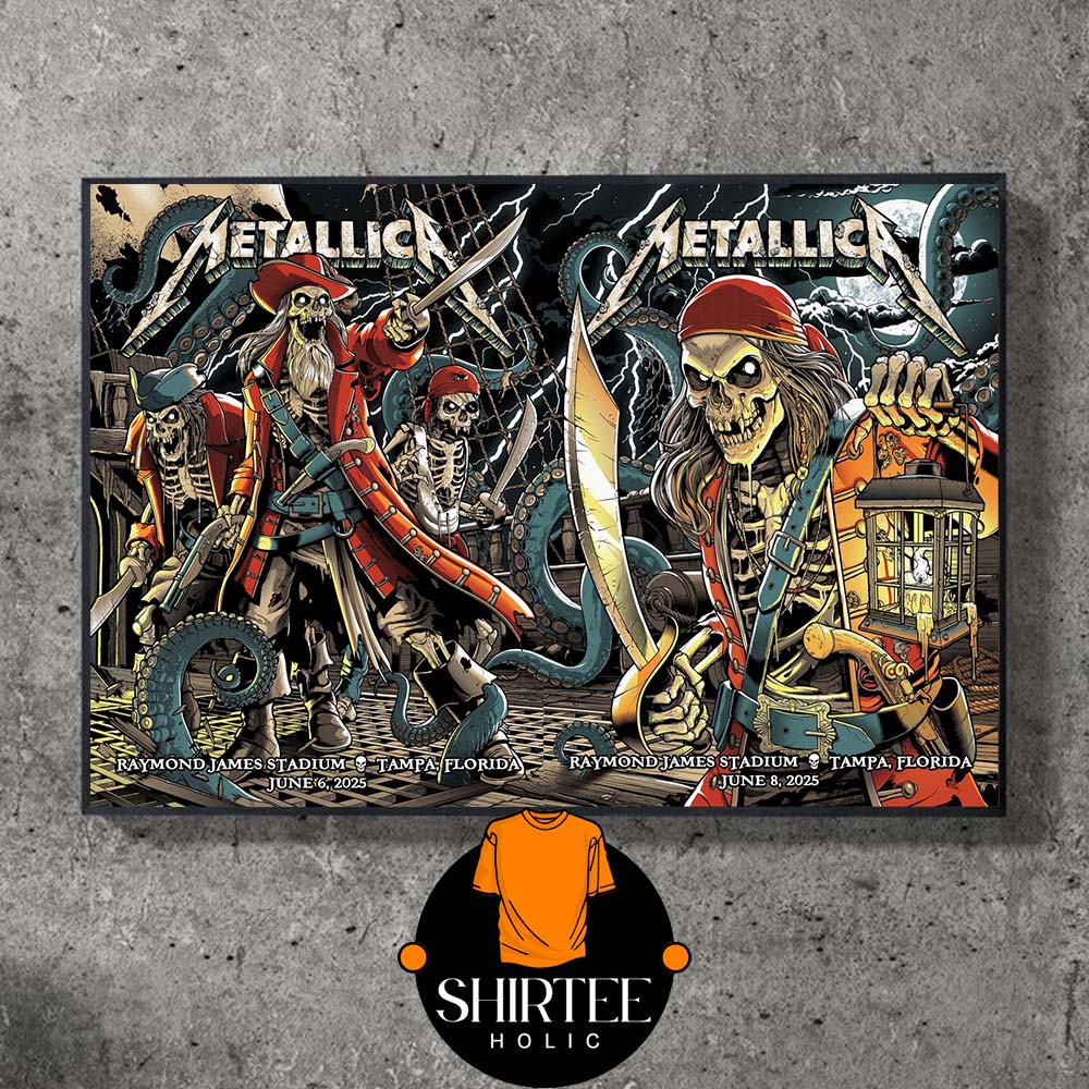 Metallica Tampa 2025 Raymond James Stadium FL M72 North American Tour June 6th 8th Matchup Home Decor Poster Canvas Metallica Tampa 2025 Raymond James Stadium FL M72 North American Tour June 6th 8th Matchup Home Decor Poster Canvas
