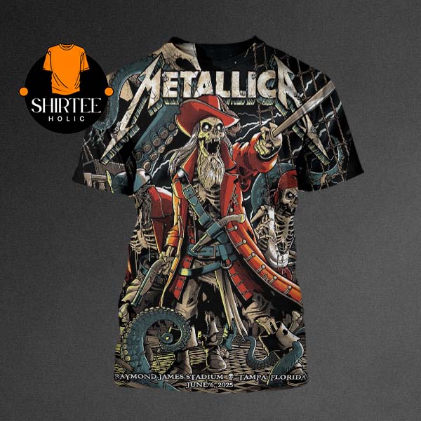 Metallica Tampa 2025 Raymond James Stadium FL M72 North American Tour June 6th All Over Print T-Shirt Metallica Tampa 2025 Raymond James Stadium FL M72 North American Tour June 6th All Over Print T-Shirt