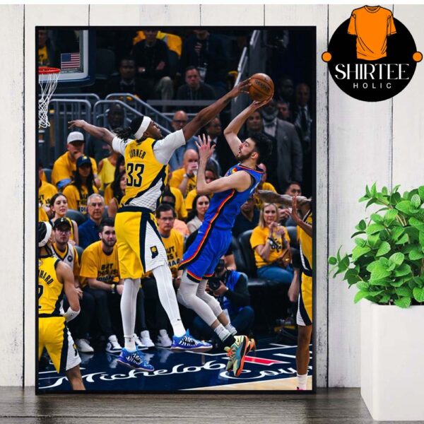 Myles Turner Blocked Chet Holmgren 2025 NBA Finals Game 3 OKC Thunder vs Indiana Pacers Home Decor Pooster Canvas