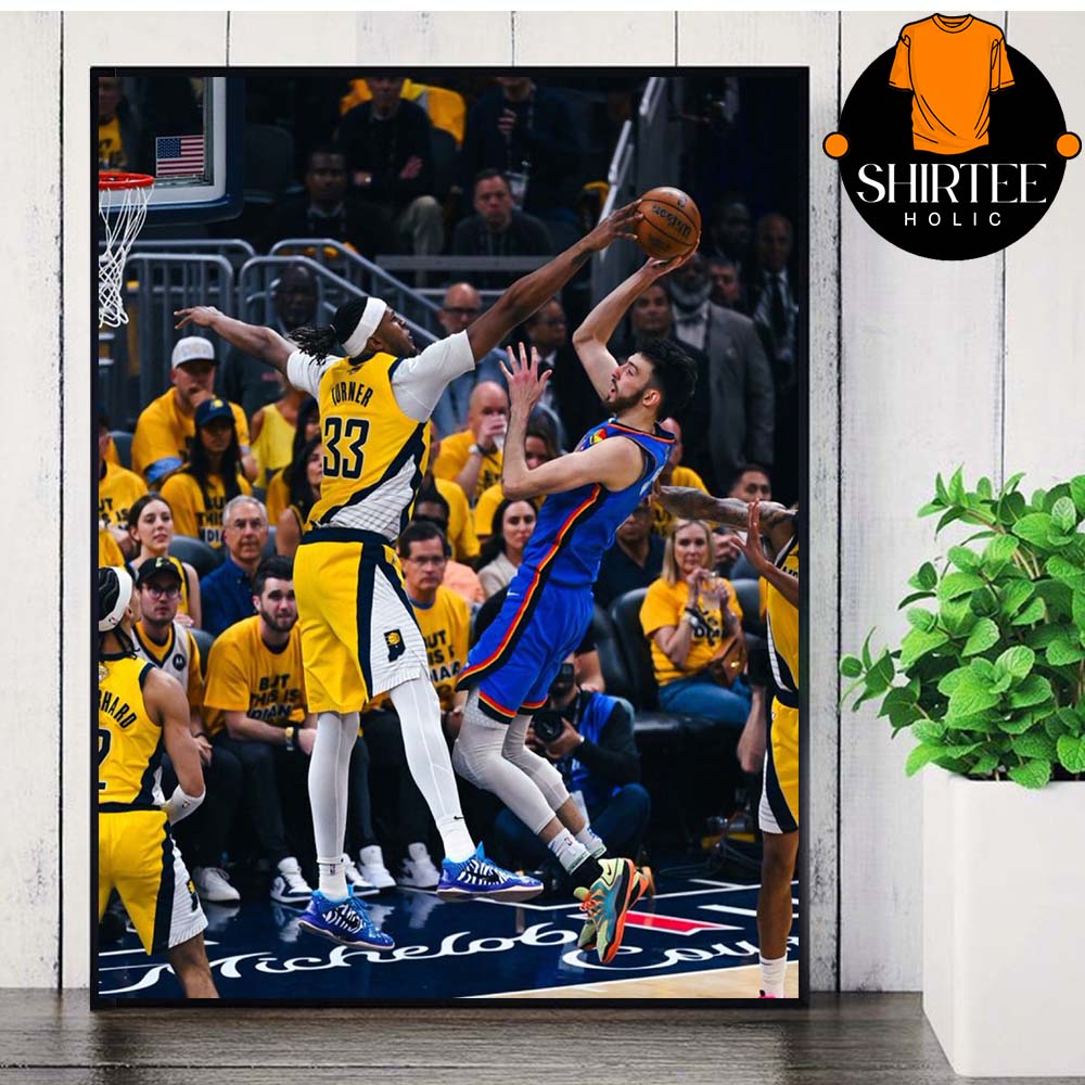Myles Turner Blocked Chet Holmgren 2025 NBA Finals Game 3 OKC Thunder vs Indiana Pacers Home Decor Pooster Canvas Myles Turner Blocked Chet Holmgren 2025 NBA Finals Game 3 OKC Thunder vs Indiana Pacers Home Decor Pooster Canvas