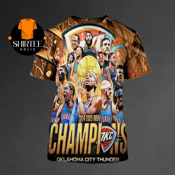 OKC Thunder 2025 NBA World Champions All Over Print T-Shirt Hoodie Sweater OKC Thunder 2025 NBA World Champions All Over Print T-Shirt Hoodie Sweater