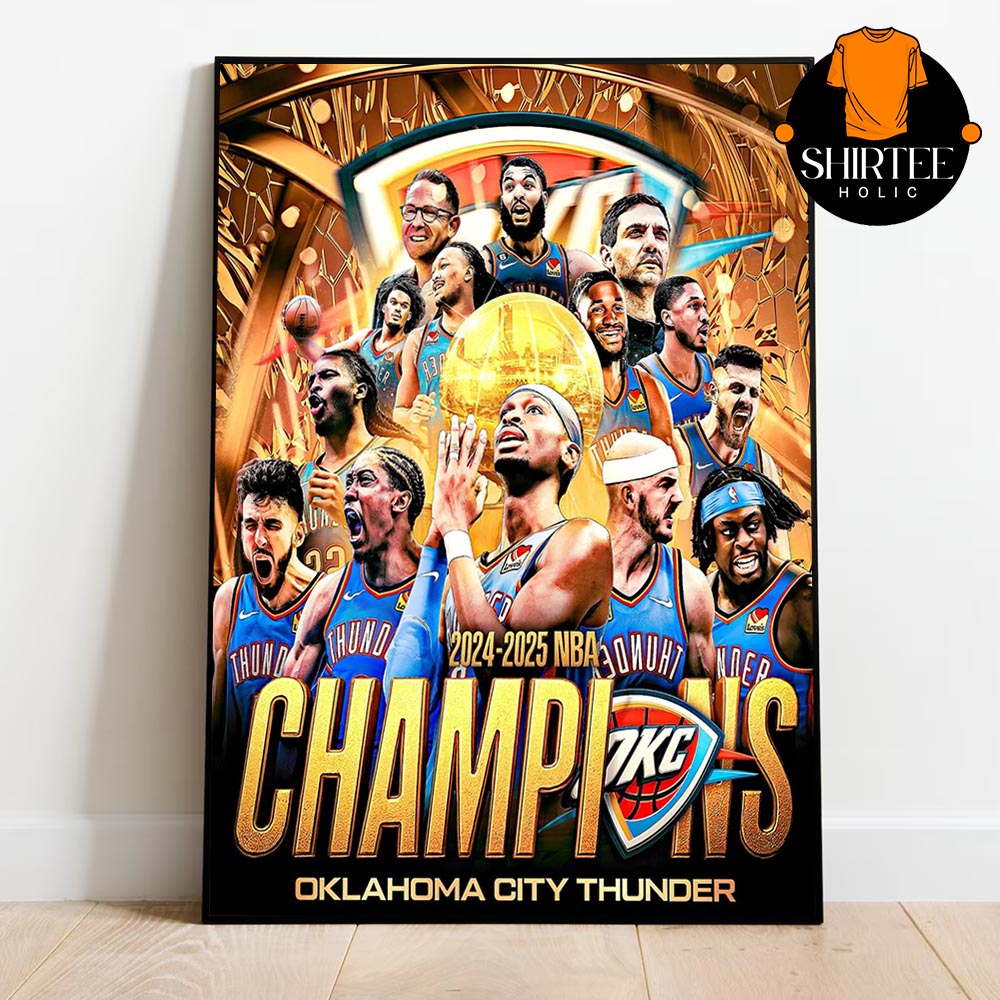 OKC Thunder 2025 NBA World Champions Home Decor Poster Canvas OKC Thunder 2025 NBA World Champions Home Decor Poster Canvas