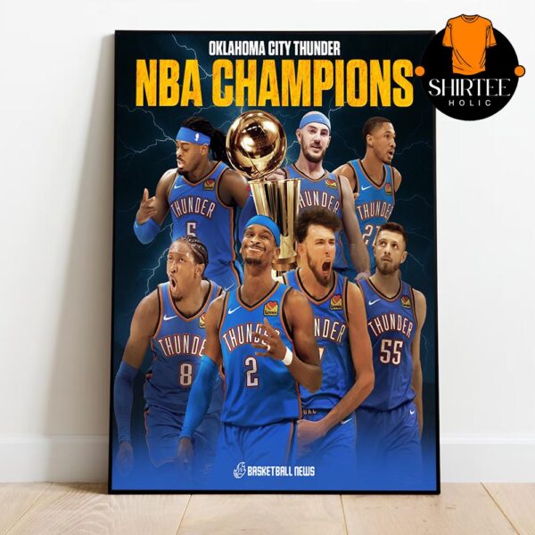 OKC Thunder Are NBA Champions 2025 Take Down Indiana Pacers Game 7 Home Decor Poster Canvas