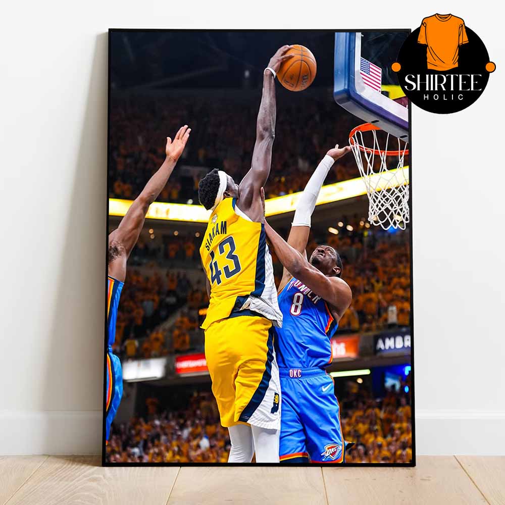 Pascal Siakam Poster Dunks On Jalen Williams NBA Finals 2025 Indiana Pacers Win Game 6 Home Decor Poster Canvas Pascal Siakam Poster Dunks On Jalen Williams NBA Finals 2025 Indiana Pacers Win Game 6 Home Decor Poster Canvas