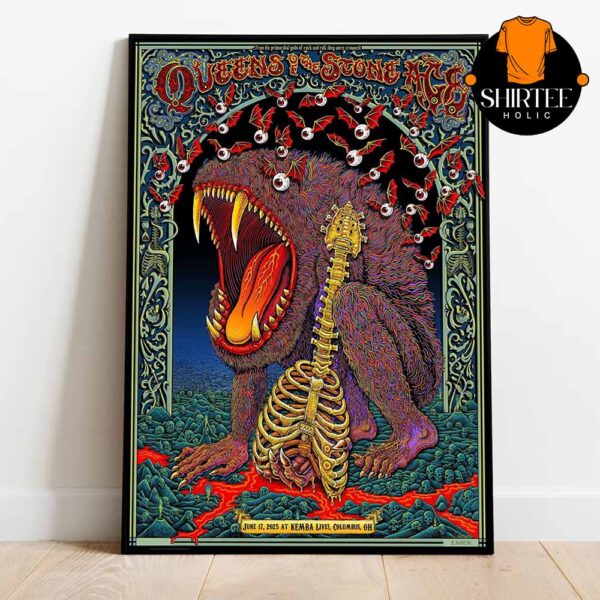 Queen Of The Stone Age QOTSA Columbus OH 2025 Kemba Live On June 17th Home Decor Poster Canvas