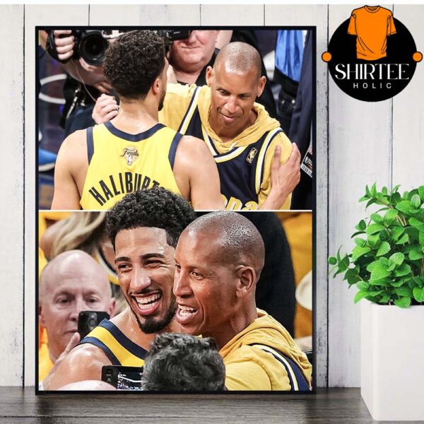 Reggie Miller And Tyrese Haliburton 2025 NBA Finals Game 3 Indiana Pacers Home Decor Poster Canvas