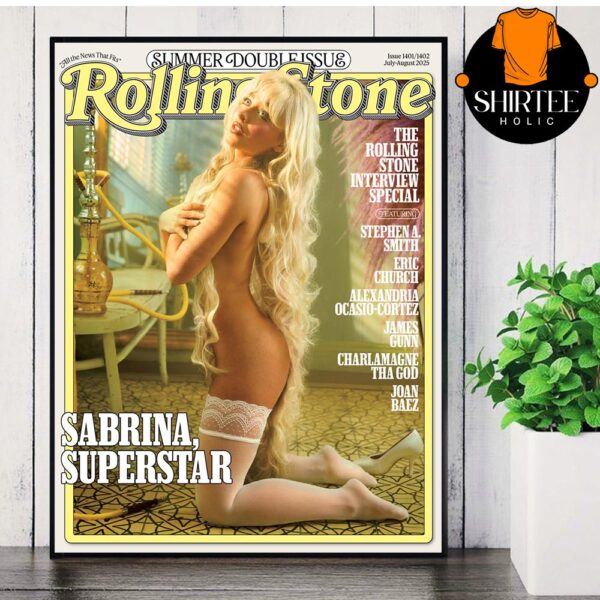 Sabrina Carpenter Rolling Stone Magazine Cover 2025 Summer Double Issue Hoome Decor Poster Canvas