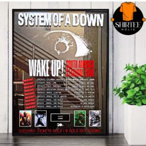 System Of A Down 2025 Tour Wake Up South America Stadium Tour Dates Home Decor Poster Canvas