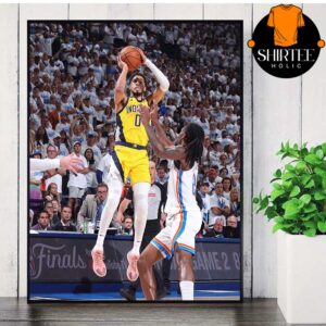 Tyrese Haliburton Clutch Shot NBA Finals 2025 Indiana Pacers Win Game 1 Defeat OKC Thunder Home Decor Poster Canvas