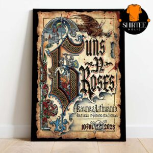 Guns N’ Roses Kaunas Lithuania 2025 Dariaus Ir Gireno Stadionas July 10th Home Decor Poster Canvas