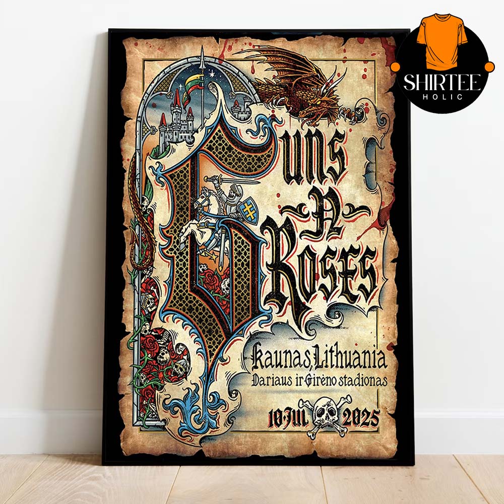 Guns N' Roses Kaunas Lithuania 2025 Dariaus Ir Gireno Stadionas July 10th Home Decor Poster Canvas Guns N' Roses Kaunas Lithuania 2025 Dariaus Ir Gireno Stadionas July 10th Home Decor Poster Canvas