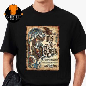 Guns N’ Roses Kaunas Lithuania 2025 Dariaus Ir Gireno Stadionas July 10th Vintage T-Shirt