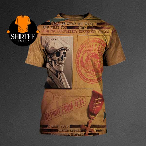 Guns N' Roses Trondheim Norway 2025 Dahls Arena On July 2nd All Over Print T-Shirt Guns N' Roses Trondheim Norway 2025 Dahls Arena On July 2nd All Over Print T-Shirt