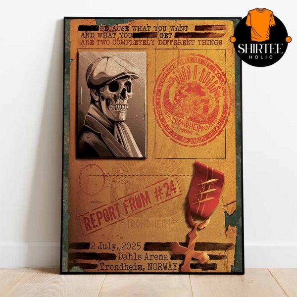 Guns N’ Roses Trondheim Norway 2025 Dahls Arena On July 2nd Home Decor Poster Canvas