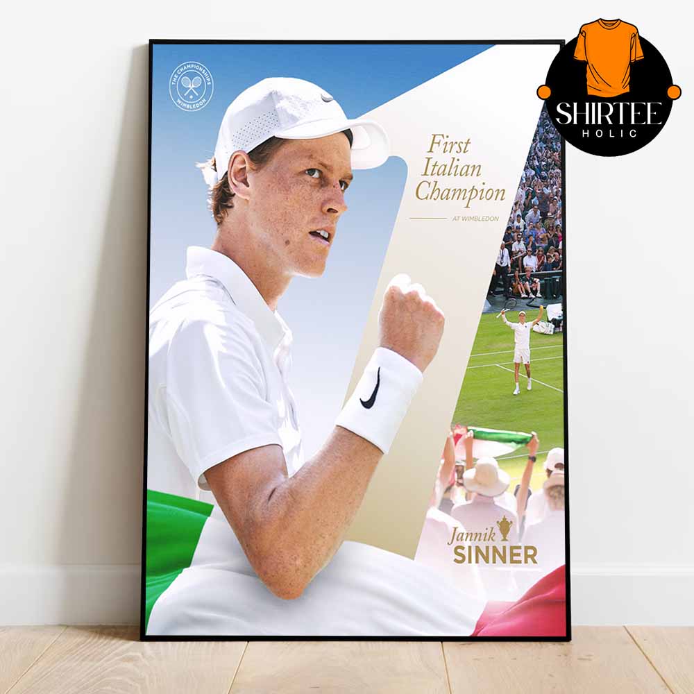Jannik Sinner Wimbledon 2025 Champions First Italian Champion Home Decor Poster Canvas Jannik Sinner Wimbledon 2025 Champions First Italian Champion Home Decor Poster Canvas