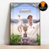 Jannik Sinner Wimbledon 2025 Champions First Italian Champion Home Decor Poster Canvas