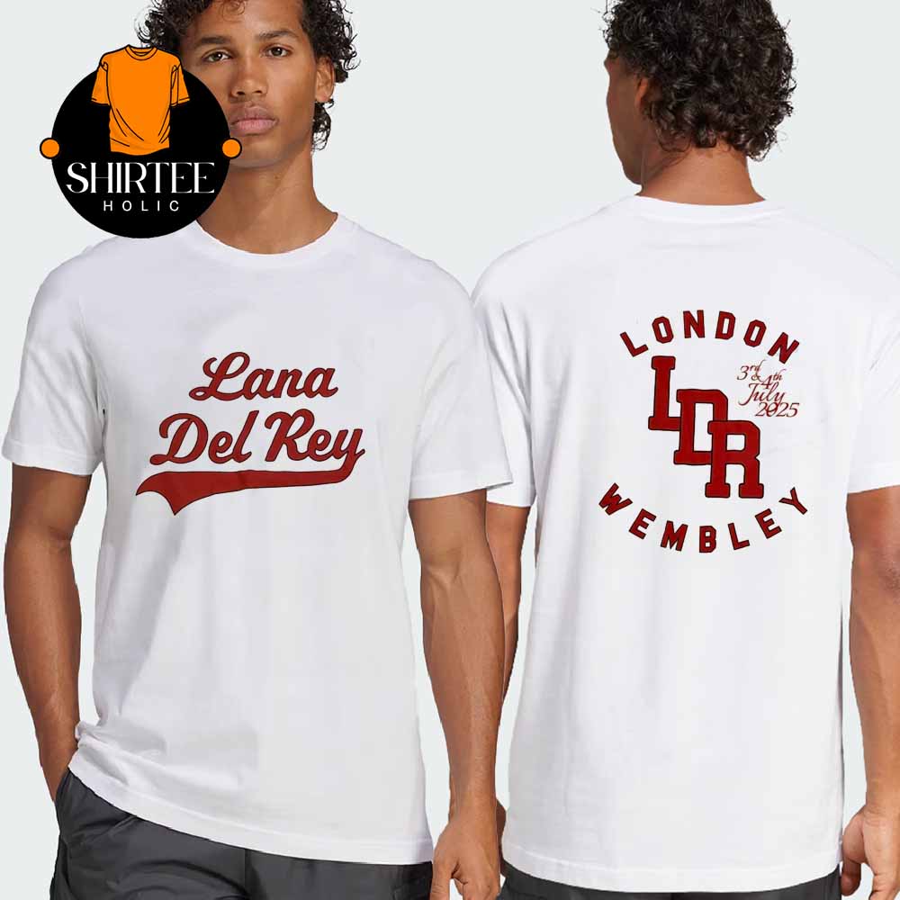 Lana Del Rey Wembley Stadium London 2025 On July 3rd 4th Two Sided T-Shirt Lana Del Rey Wembley Stadium London 2025 On July 3rd 4th Two Sided T-Shirt