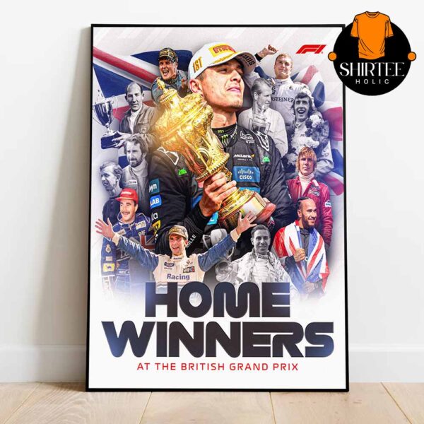 Lando Norris British GP Winners 2025 McLaren F1 Team Home Decor Poster Canvas