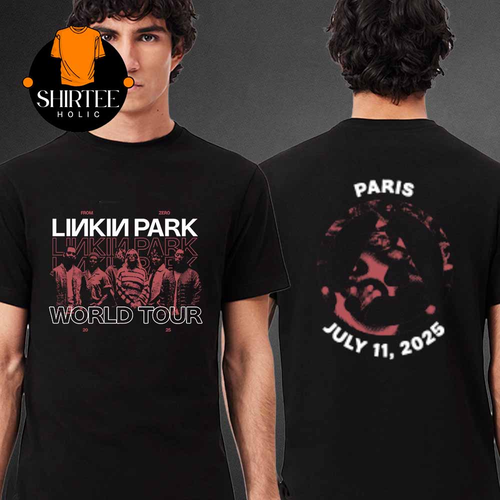 Linkin Park Paris France 2025 Stade de France Le Tour De Zero July 11th Two Sided T-Shirt Linkin Park Paris France 2025 Stade de France Le Tour De Zero July 11th Two Sided T-Shirt