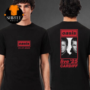 Oasis Cardiff Principality Stadium 2025 On July 5th Tour Photo Two Sided T-Shirt