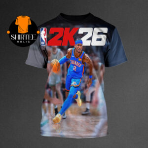 Shai Gilgeous-Alexander SGA NBA 2K26 Cover Oklahoma City Thunder All Over Print T-Shirt