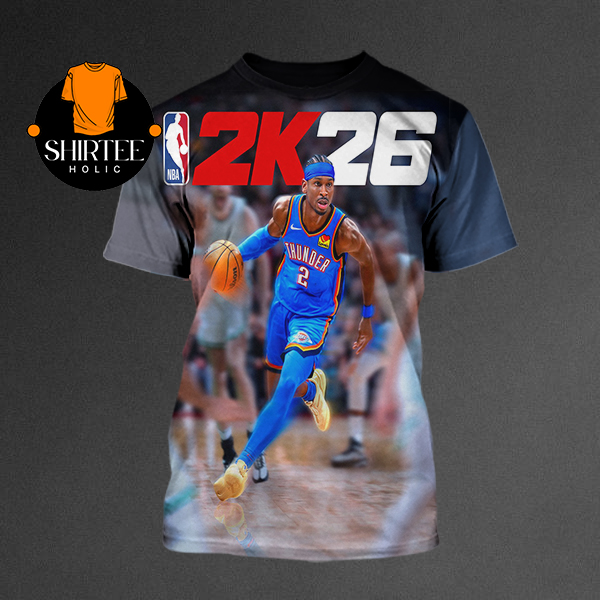 Shai Gilgeous-Alexander SGA NBA 2K26 Cover Oklahoma City Thunder All Over Print T-Shirt Shai Gilgeous-Alexander SGA NBA 2K26 Cover Oklahoma City Thunder All Over Print T-Shirt