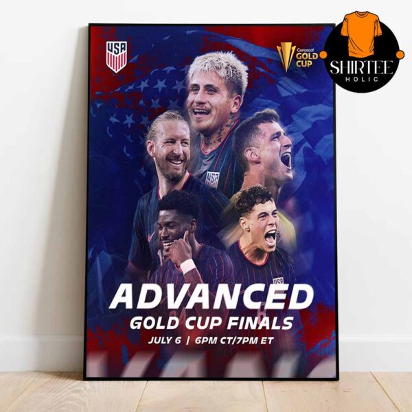 USMNT US Soccer Men’s National Team Advance To Gold Cup Finals 2025 Home Decor Poster Canvas