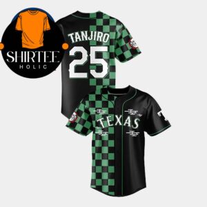 Texas Rangers Demon Slayer Theme Night Kimetsu No Yaiba Infinity Castle Baseball Jersey